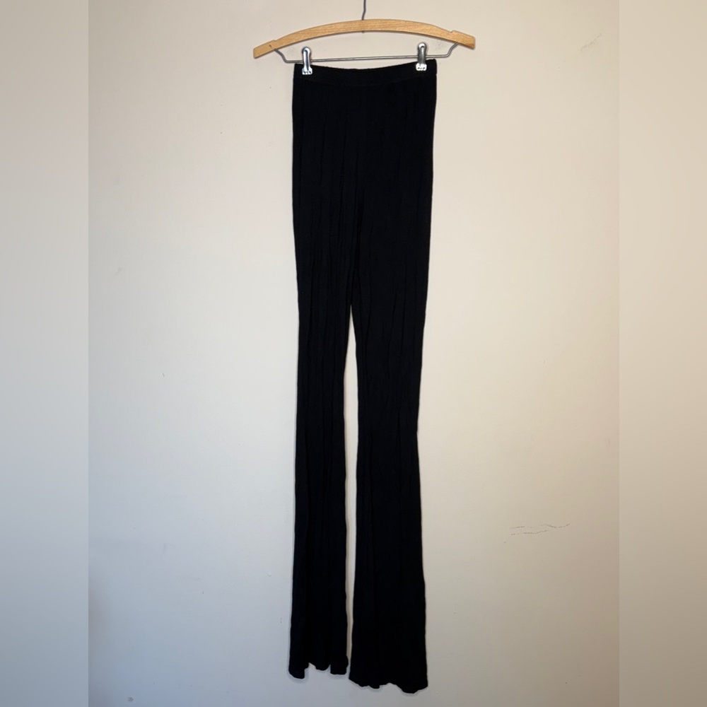PrettyLittleThing Black Wide Leg  Pull On Pants Sz 2 Long